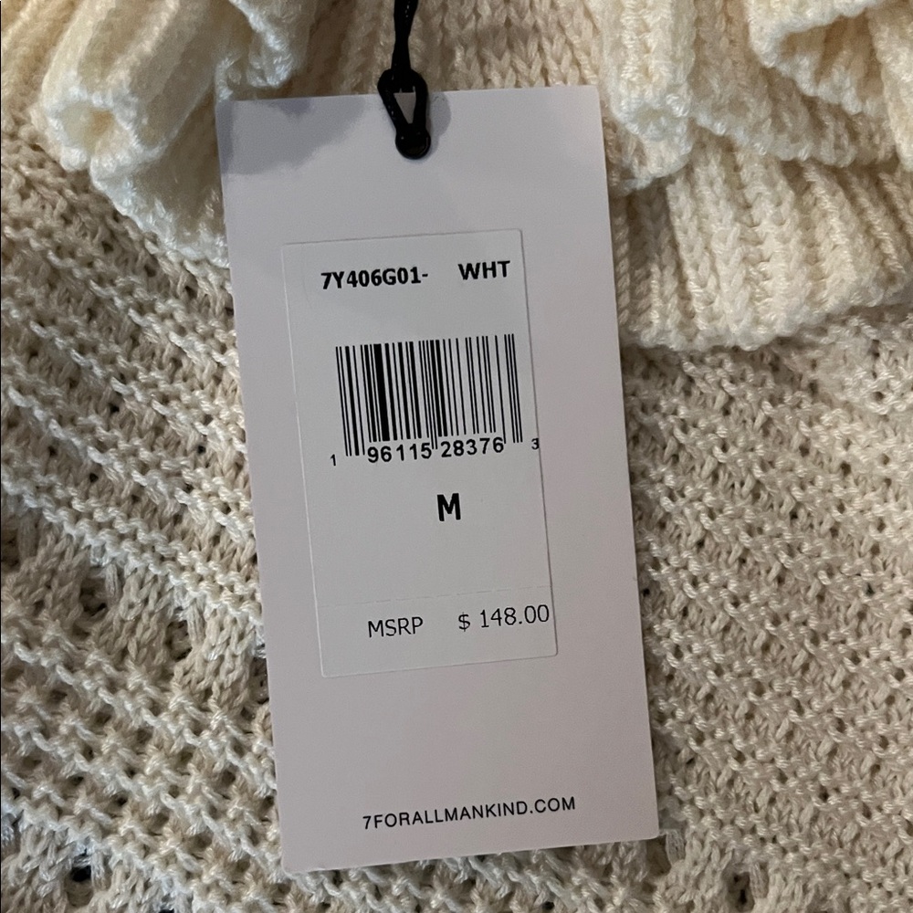 7 For All Mankind Cream Ruffled Tank Top - Picture 11 of 14